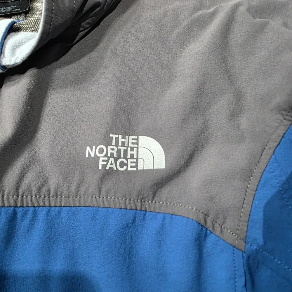 The North Face‎ Apex Mens Jacket Blue Gray Lightweight Shell Full Zip L G